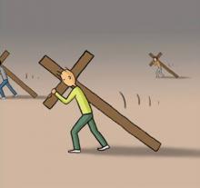 Carrying the cross. Image courtesy Christian Piatt/Patheos. Carrying the cross. Image courtesy Christian Piatt/Patheos.