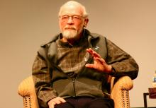 Eugene Peterson speaking Tuesday at the Q Practices gathering in New York City. 
