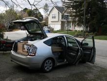 The Piatt Prius, overloaded. Photo by Christian Piatt. The Piatt Prius, overloaded. Photo by Christian Piatt.
