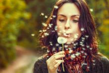 Girl blowing on dandelions, Volodymyr Goinyk / Shutterstock.com