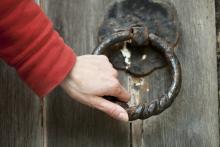 WomanatChurchDoor