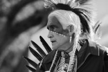Dancer in full dance regalia at the Cal State Long Beach Annual Pow Wow. March 11, 2007. Photo by Jose Gil/Shutterstock.
