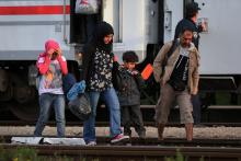 Syrian refugee family in Croatia, Sept. 17. Syrian refugee family in Croatia, Sept. 17.