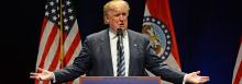 Donald Trump addresses supporters at the Peabody Opera House in Downtown St. Louis in March Donald Trump addresses supporters at the Peabody Opera House in Downtown St. Louis in March