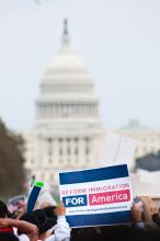 Immigrants' rights activists march for comprehensive immigration reform. Photo: Ryan Rodrick Beiler/Shutterstock.com