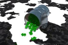 Oil barrel filled with money. Illustration courtesy BobbyWjr/shutterstock.com