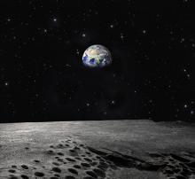 Artistic rendering of earth from the moon. Image courtesy Ollyy/shutterstock.com Artistic rendering of earth from the moon. Image courtesy Ollyy/shutterstock.com