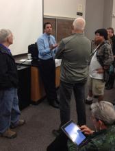 David Silverman, president of American Atheists, talks atheist-only television. Religion News Service photo by Kimberly Winston.