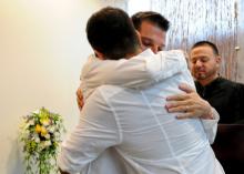 Ken Bencomo and his partner of 10 years embrace after getting married.Photo by Rachel Luna/courtesy Inland Valley Daily Bulletin Photo by Rachel Luna / courtesy Inland Valley Daily Bulletin