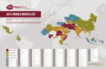 Open Doors USA’s 2015 “World Watch List.” Image via Open Doors / RNS Open Doors USA’s 2015 “World Watch List.” Image via Open Doors / RNS