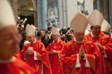 Cardinals enter mass at St. Peter’s basilica on March 12, 2013 at the Vatican. RNS photo by Andrea Sabbadini RNS photo by Andrea Sabbadini