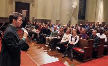Matthew Vines speaks at The Reformation Project conference in Washington, D.C. Photo via Rick Wood/The Reformation Project/RNS
