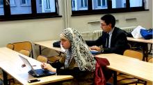 Students attend class at the Catholic University of Lyon. Photo via Elizabeth Bryant / RNS Photo via Elizabeth Bryant / RNS