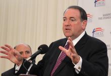 Former Arkansas Gov. Mike Huckabee. Photo via Adelle M. Banks / RNS Photo via Adelle M. Banks / RNS