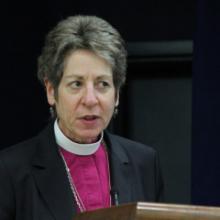 Episcopal Presiding Bishop Katharine Jefferts speaks during the April 10, 2013 meeting. RNS photo by Adelle M. Banks RNS photo by Adelle M. Banks