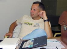Ray Bradley during a meeting for Central North Carolina Atheists and Humanists. Photo by John Nichols, courtesy U.S. Army/RNS