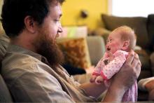 Eric Brown holds his two-month-old daughter, Pearl Joy, on Oct. 1, 2012. Eric Brown holds his two-month-old daughter, Pearl Joy, on Oct. 1, 2012.