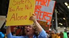 A Rally in support of nuns. RNS photo courtesy Religion & Ethics NewsWeekly  