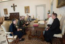 Pope Francis and representatives of the U.S. LCWR. Photo via CNS photo / L’Osservatore Romano / RNS Photo via CNS photo / L’Osservatore Romano / RNS