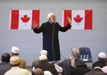 Imam Syed Soharwardy speaks at a memorial service in Calgary, Alberta, on Oct. 24, 2014. Photo via REUTERS / Todd Korol / RNS Photo via REUTERS / Todd Korol / RNS