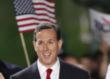 U.S. Sen. Rick Santorum after formally declaring his candidacy on May 27, 2015. Image via RNS/REUTERS/Aaron Josefczyk U.S. Sen. Rick Santorum after formally declaring his candidacy on May 27, 2015.