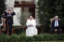 Israeli President Shimon Peres, Pope Francis, and Palestinian President Mahmoud 