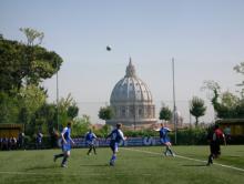 The Clericus Cup, a competition between Roman Colleges, took place at the Vatican in 2007. Photo via Francis X. Rocca / RNS Photo via Francis X. Rocca / RNS