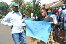 Members of Kenya’s gay community in a recent demonstration in Nairobi. Photo via Fredrick Nzwili / RNS Photo via Fredrick Nzwili / RNS