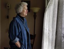Phyllis Tickle looks out the window in her home in Lucy, Tenn., just outside Memphis. Photo via Karen Pulfer Focht / RNS Photo via Karen Pulfer Focht / RNS