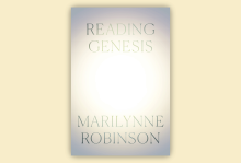 The image shows the cover of "Reading Genesis" by Marilynne Robinson