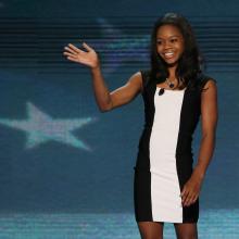 Gabby Douglas at the DNC in Charlotte, N.C. earlier this week. 