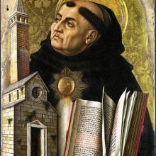 A 15th-century painting of St. Thomas Aquinas. Image via RNS.