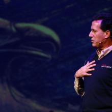 Rick Santorum campaigns ahead of the S.C. primary. Getty images. 