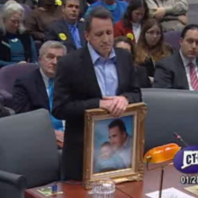 Neil Helin testifying in a Connecticut gun violence hearing.