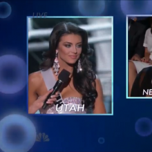 Screenshot from Q&A portion of Miss USA pageant