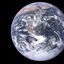 The "Blue Marble" — Earth as seen from Apollo 17. Image courtesy Wikipedia Publi