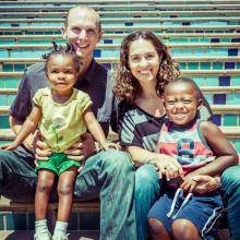 Amy Graham, with her husband, Aaron, and their children, Natalie and Elijah. 