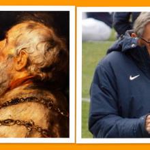 King David (left, by Paul Reubens) and Joe Paterno (coaching in 2010)