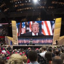 Donald Trump in his nomination acceptance speech July 21.