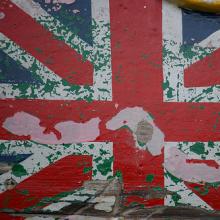 Union Jack mural in disrepair. Image via http://bit.ly/wLwse2. Union Jack mural in disrepair. Image via http://bit.ly/wLwse2.