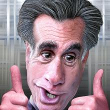 Mitt Romney. Illustration by DonkeyHotey via Wylio