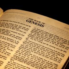 Bible open to the Book of Genesis, Sara Calado / Shutterstock.com