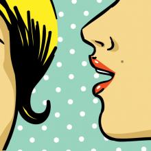 Hushed speaking illustration, lavitrei/ Shutterstock.com