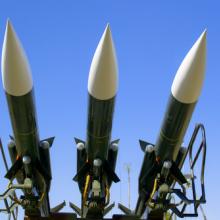 Combat missiles pointed to the sky, vician / Shutterstock.com