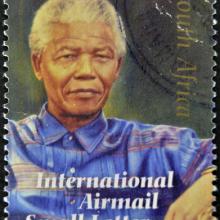 South African stamp of Nelson Mandela. Photo courtesy Neftali/shutterstock.com