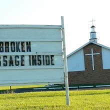 (Church sign image by Mark Lehigh/Shutterstock)