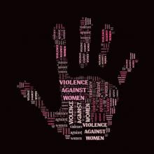 Stop Violence Against Women word cloud, mypokcik / Shutterstock.com
