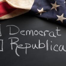 Democrat / Republican sign, eurobanks / Shutterstock.com