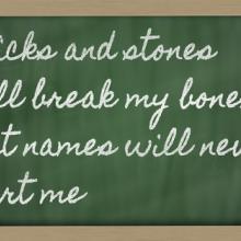Sticks and stones saying, Vepar5  / Shutterstock.com