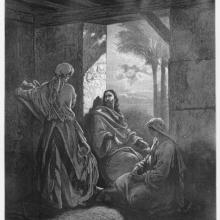 Drawing of Mary, Martha, and Jesus by Gustave Dore. Courtesy Nicku/shutterstock.